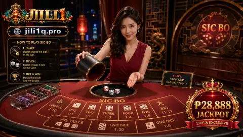 JILI1 live casino studio table narrowing into a phone stream and separate mobile control area